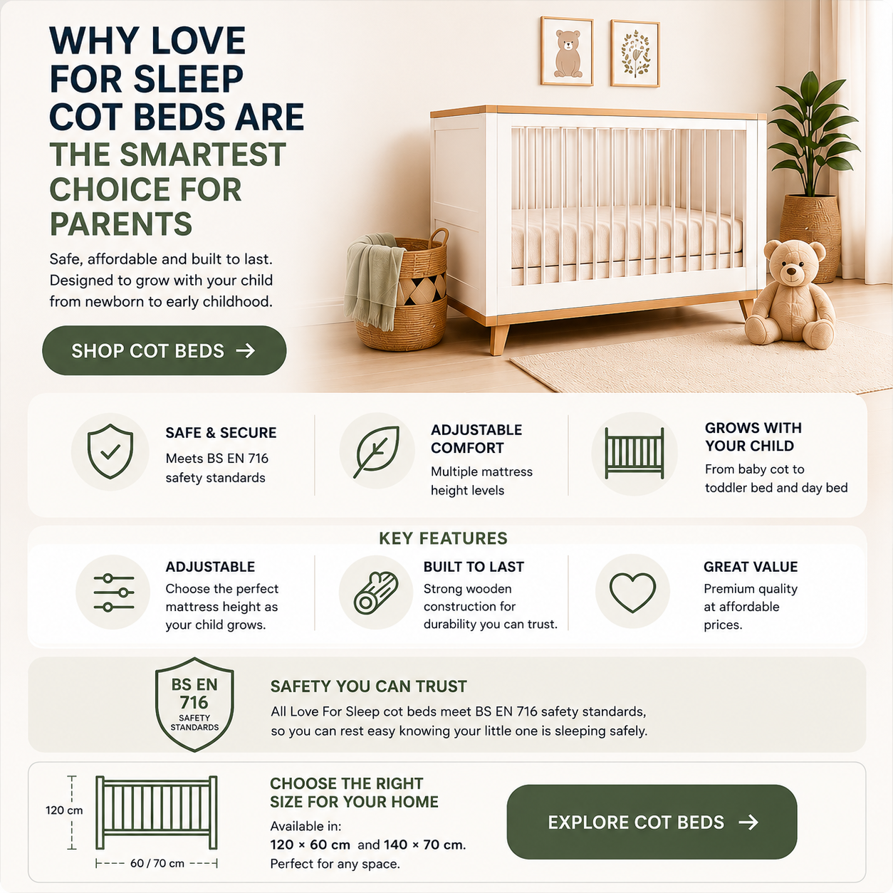 Best Cot Bed UK (2026) – Why Love For Sleep Cot Beds Are the Smartest Choice for Parents