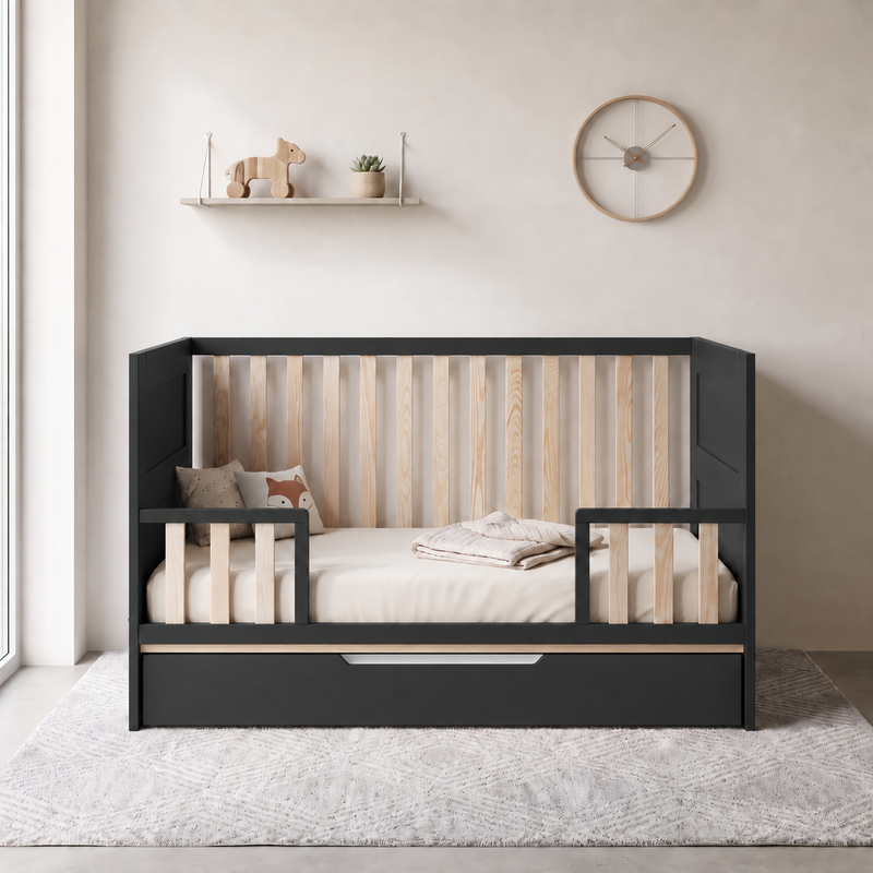 TUTTI Convertible Cot Bed  With Drawer 140x70cm