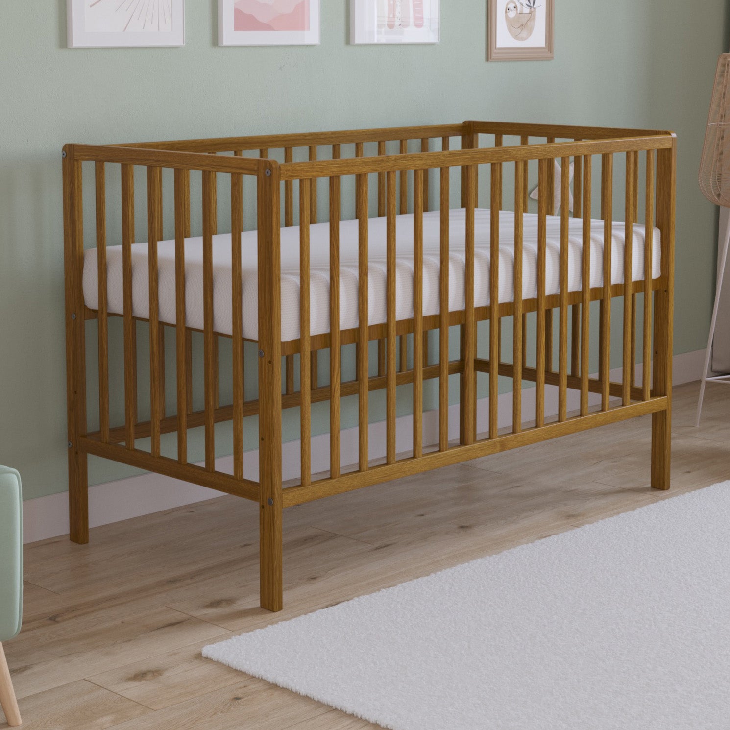 Love For Sleep baby Cot Bed Golden Oak ASHER Cot Bed 120x60cm