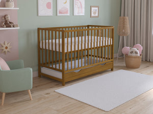 Asher | Cot Bed 120x60cm with drawer & Microfiber Quilted mattress