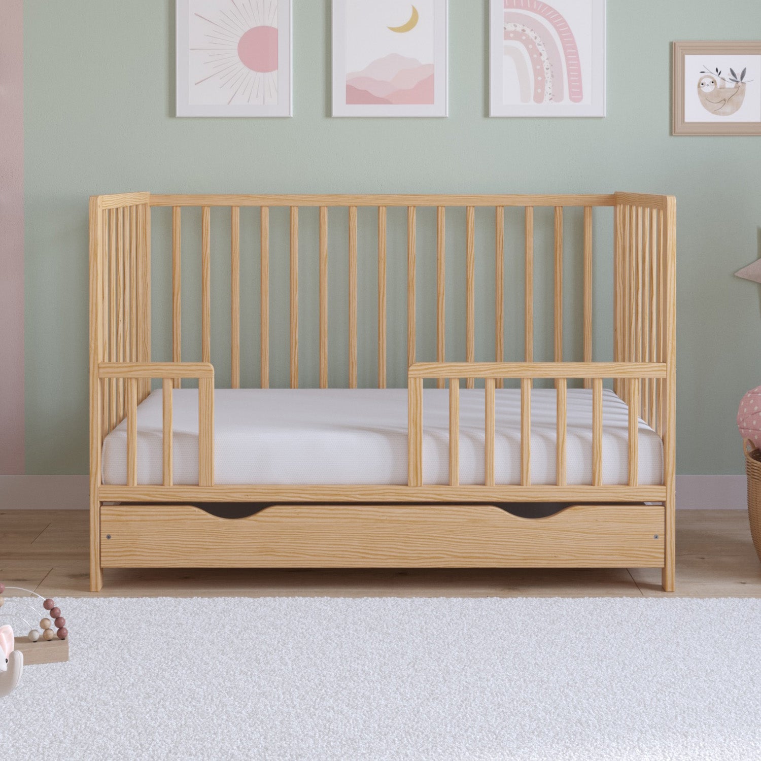 Love For Sleep baby Cot Bed ASHER Cot Bed 120x60cm with Drawer