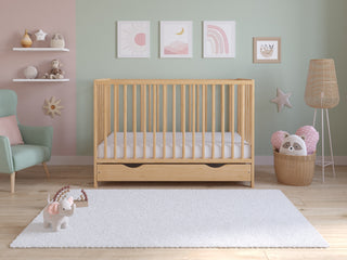 Asher | Cot Bed 120x60cm with drawer & Microfiber Quilted mattress