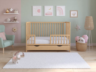 Asher | Cot Bed 120x60cm with drawer & Microfiber Quilted mattress