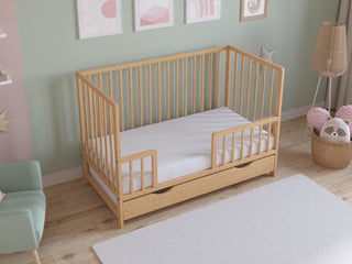 Asher | Cot Bed 120x60cm with drawer & Microfiber Quilted mattress