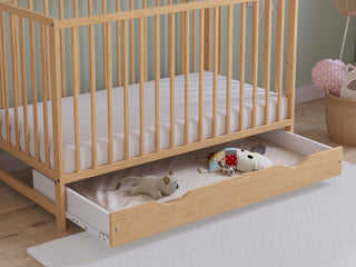 Asher | Cot Bed 120x60cm with drawer & Microfiber Quilted mattress