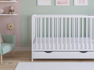 Asher | Cot Bed 120x60cm with drawer & Microfiber Quilted mattress