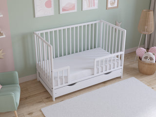 Asher | Cot Bed 120x60cm with drawer & Microfiber Quilted mattress