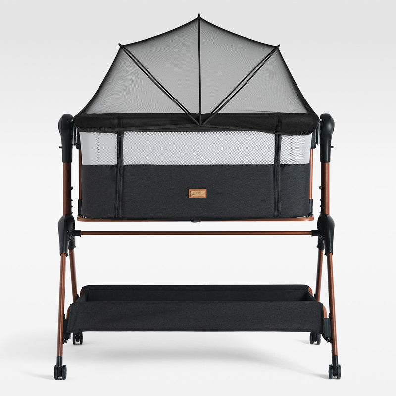 Love For Sleep baby Crib Black LULLABEE Bedside Crib with Mattress