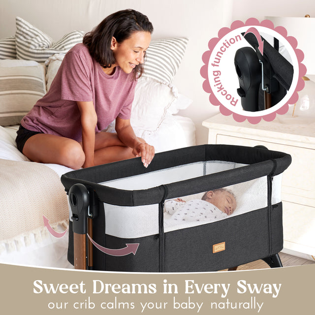 LullaBee | Next To Me Bedside Crib & Baby Co-Sleeper with Mattress