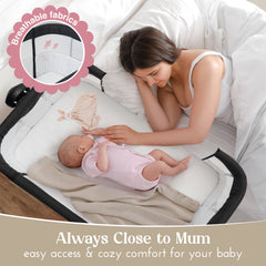 LullaBee | Next To Me Bedside Crib & Baby Co-Sleeper with Mattress