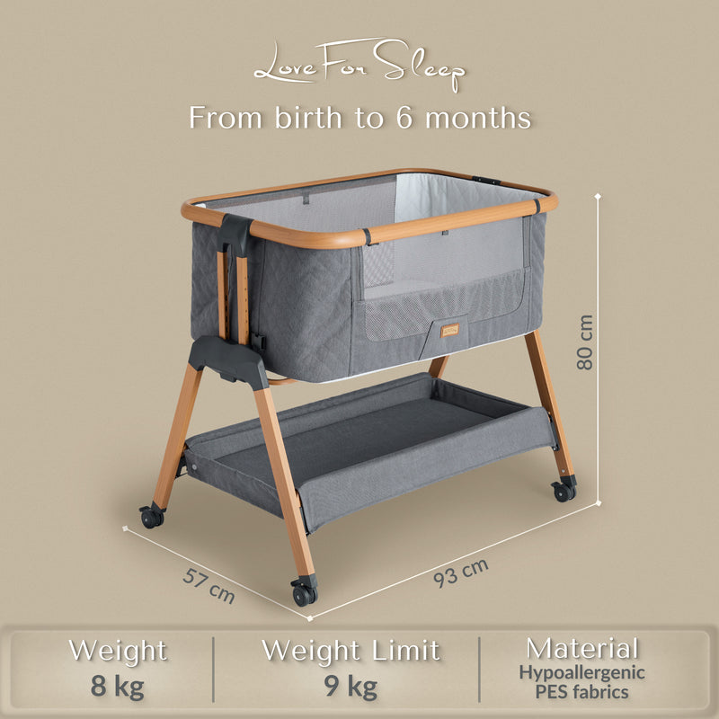 Love For Sleep baby Crib SNOOBEE Bedside Crib with Mattress