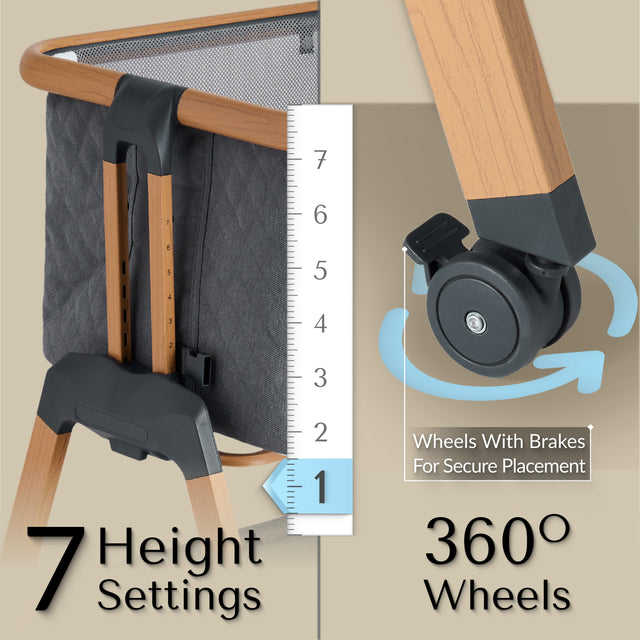 SnooBee | Next To Me Bedside Crib & Baby Co-Sleeper with Mattress