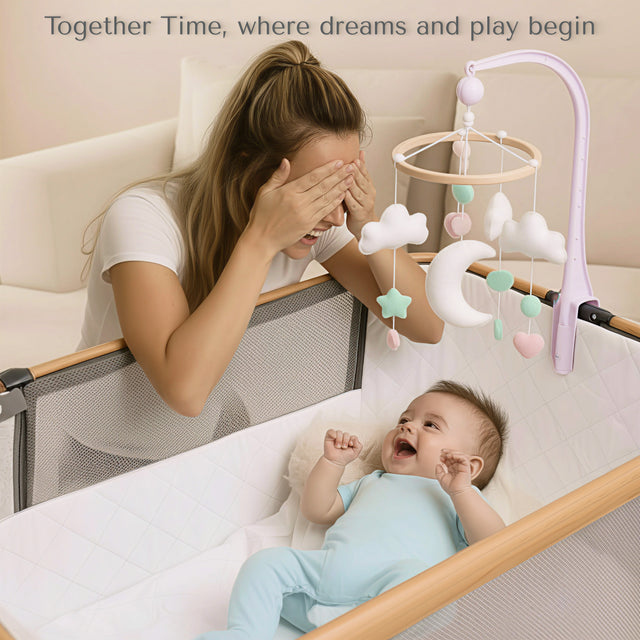 SnooBee | Next To Me Bedside Crib & Baby Co-Sleeper with Mattress