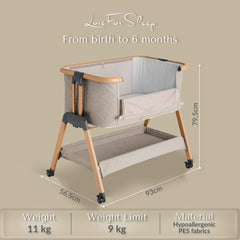 SnooBee | Next To Me Bedside Crib & Baby Co-Sleeper with Mattress