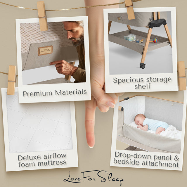 SnooBee | Next To Me Bedside Crib & Baby Co-Sleeper with Mattress