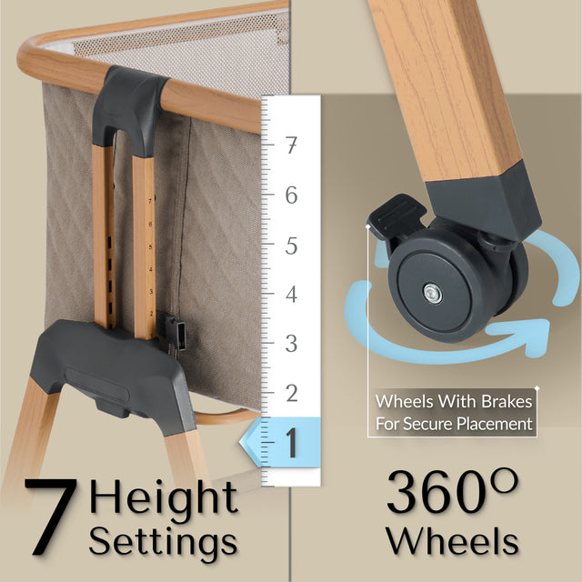 SnooBee | Next To Me Bedside Crib & Baby Co-Sleeper with Mattress