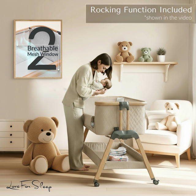SnooBee | Next To Me Bedside Crib & Baby Co-Sleeper with Mattress