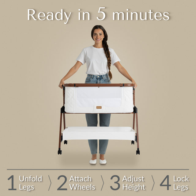 SnooBee | Next To Me Bedside Crib & Baby Co-Sleeper with Mattress