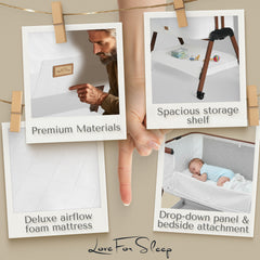 SnooBee | Next To Me Bedside Crib & Baby Co-Sleeper with Mattress