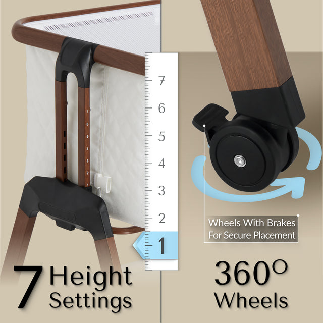 SnooBee | Next To Me Bedside Crib & Baby Co-Sleeper with Mattress