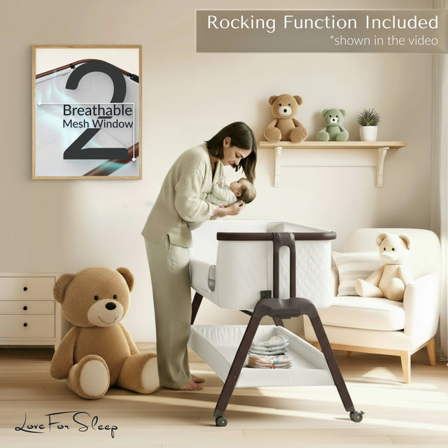 SnooBee | Next To Me Bedside Crib & Baby Co-Sleeper with Mattress