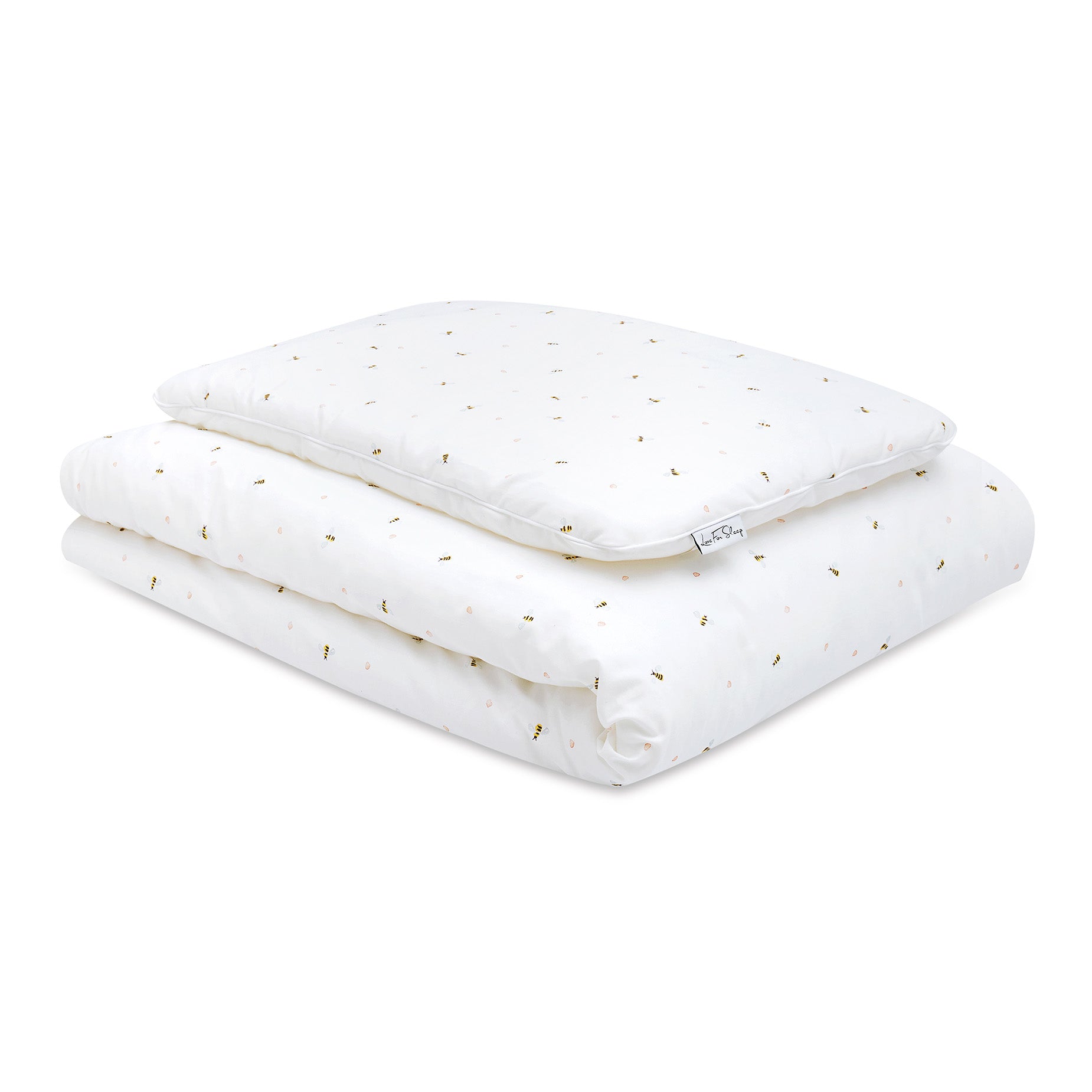 Love For Sleep baby Bedding Set Bees Cot Bedding Set with Pillow – 100% Cotton Baby Bedding with Filling (Countryside)