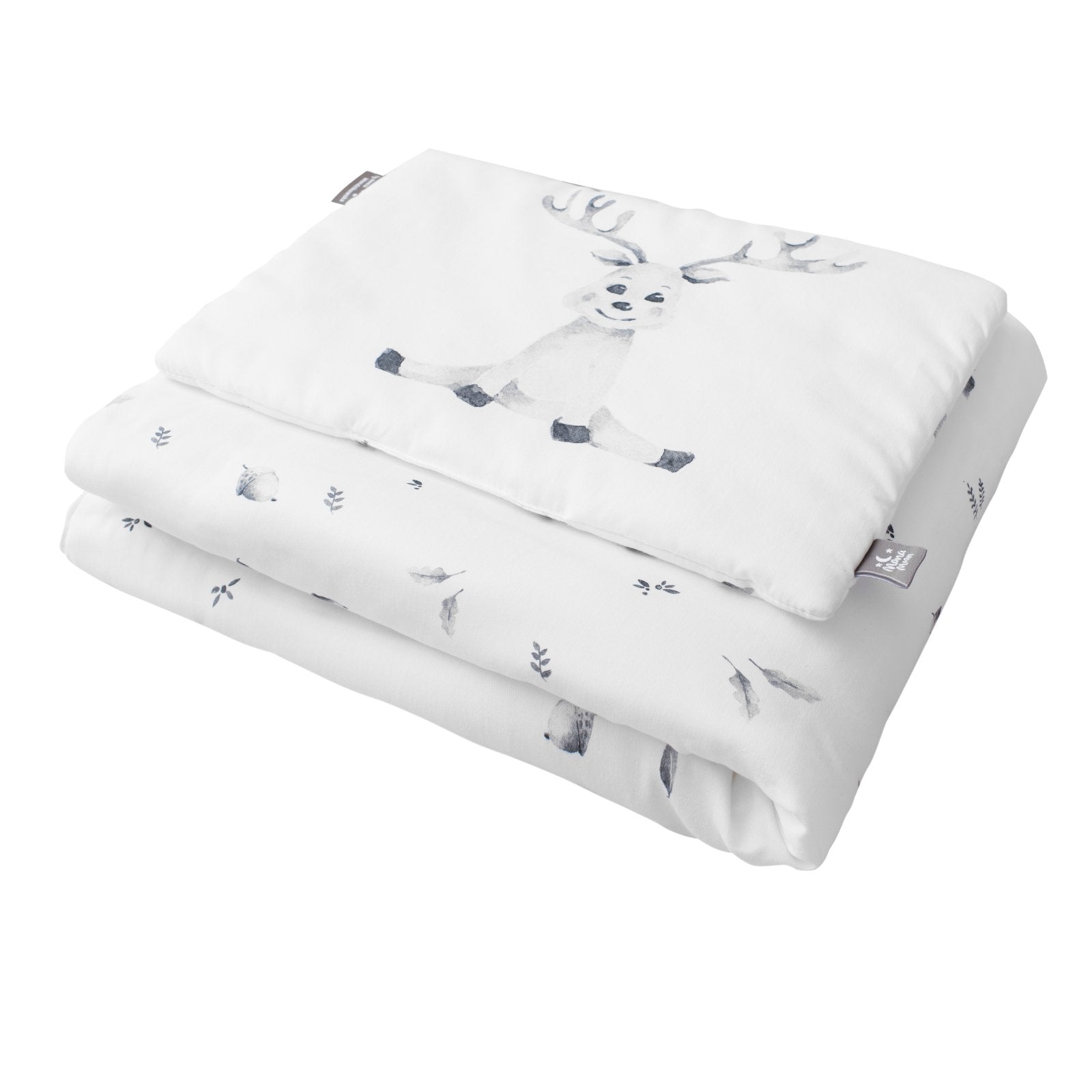 Love For Sleep baby Bedding Set Little Friends - Deer Two-Sided Cot Bedding Set with Pillow – 100% Cotton Baby Bedding with Filling (Magical)