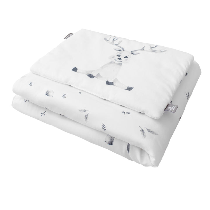 Love For Sleep baby Bedding Set Little Friends - Deer Two-Sided Cot Bedding Set with Pillow – 100% Cotton Baby Bedding with Filling (Magical)