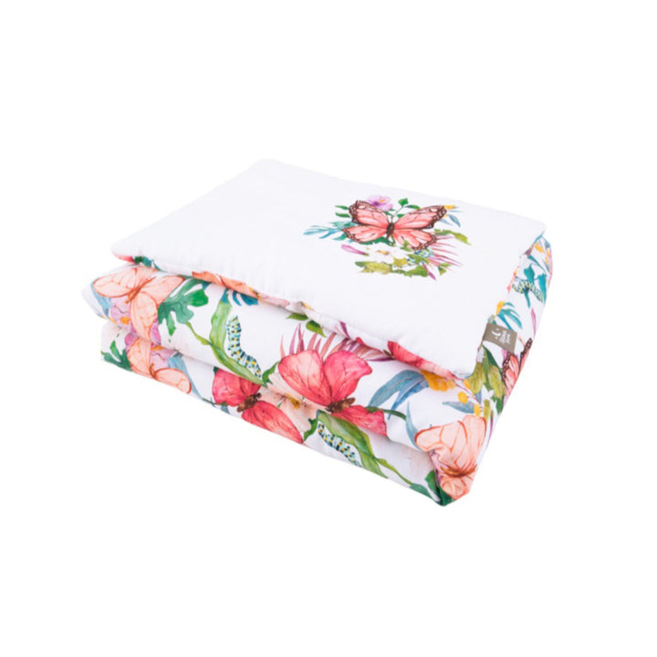 Love For Sleep baby Bedding Set Butterflies - Pink Two-Sided Cot Bedding Set with Pillow – 100% Cotton Baby Bedding with Filling (Magical)