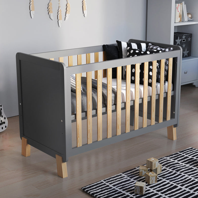 Love For Sleep baby Cot Bed Grey Pine FRANCIS Cot Bed 120x60cm