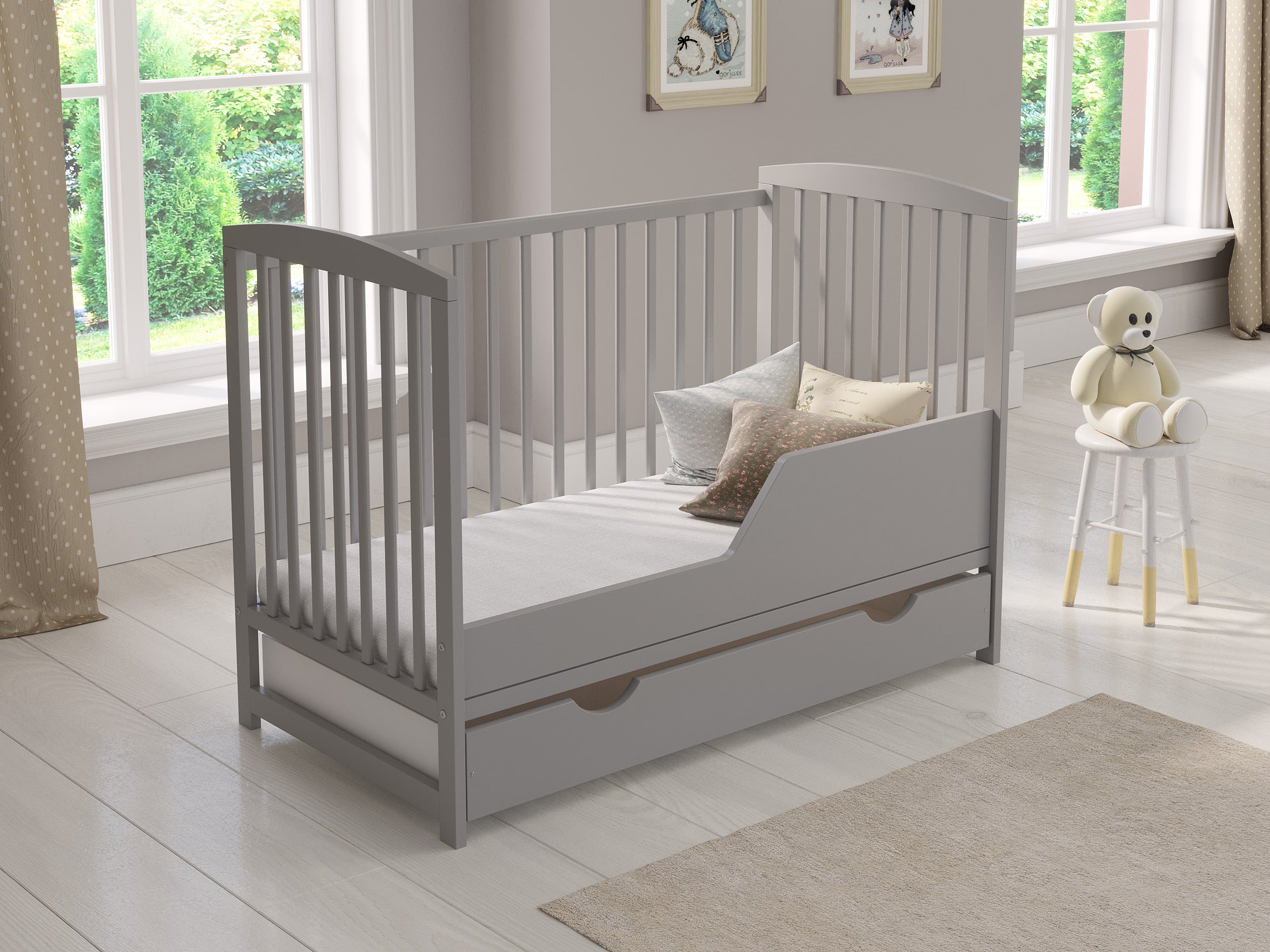 Love For Sleep baby Cot Bed JACOB Cot Bed 120x60cm with Drawer & Mattress