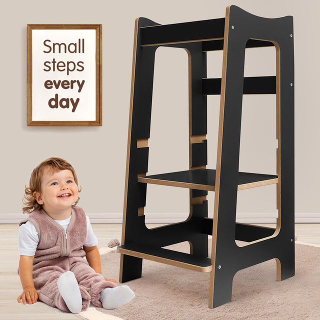 Montessori Modern Learning Tower – Wooden Kitchen Helper with 3 Adjustable Heights