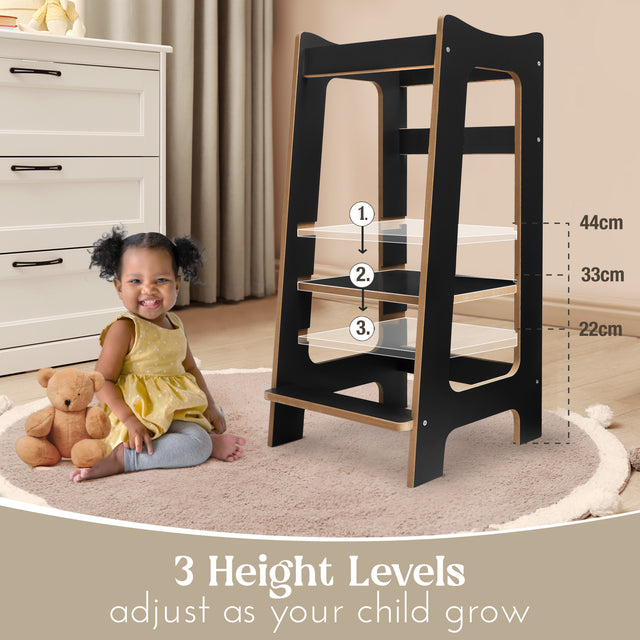 2-in-1 Montessori Learning Tower with Extra Step Stool