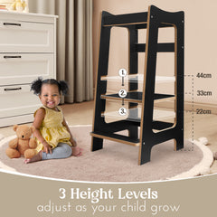 2-in-1 Montessori Learning Tower with Extra Step Stool
