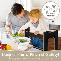 Montessori Modern Learning Tower – Wooden Kitchen Helper with 3 Adjustable Heights