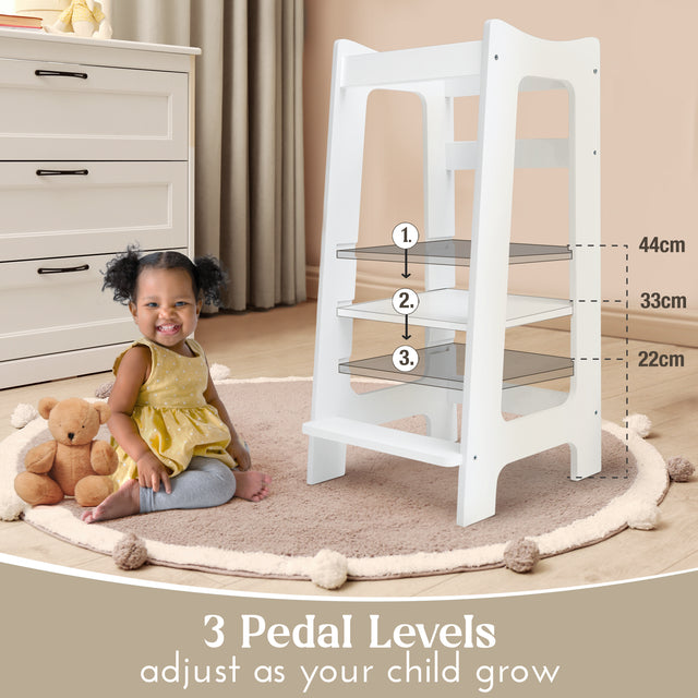 2-in-1 Montessori Learning Tower with Extra Step Stool