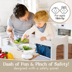 2-in-1 Montessori Learning Tower with Extra Step Stool