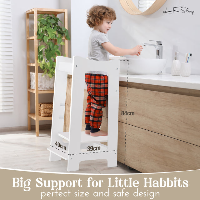 Montessori Modern Learning Tower – Wooden Kitchen Helper with 3 Adjustable Heights