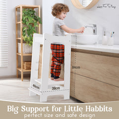 Montessori Modern Learning Tower – Wooden Kitchen Helper with 3 Adjustable Heights