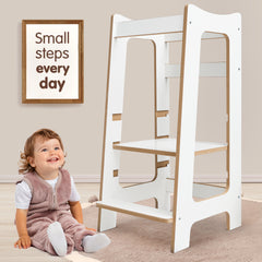 Montessori Modern Learning Tower – Wooden Kitchen Helper with 3 Adjustable Heights