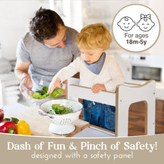 2-in-1 Montessori Learning Tower with Extra Step Stool