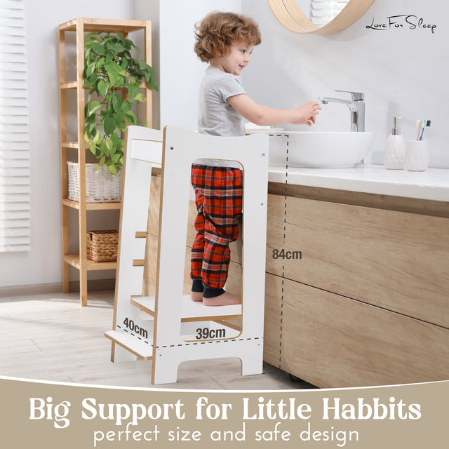 2-in-1 Montessori Learning Tower with Extra Step Stool