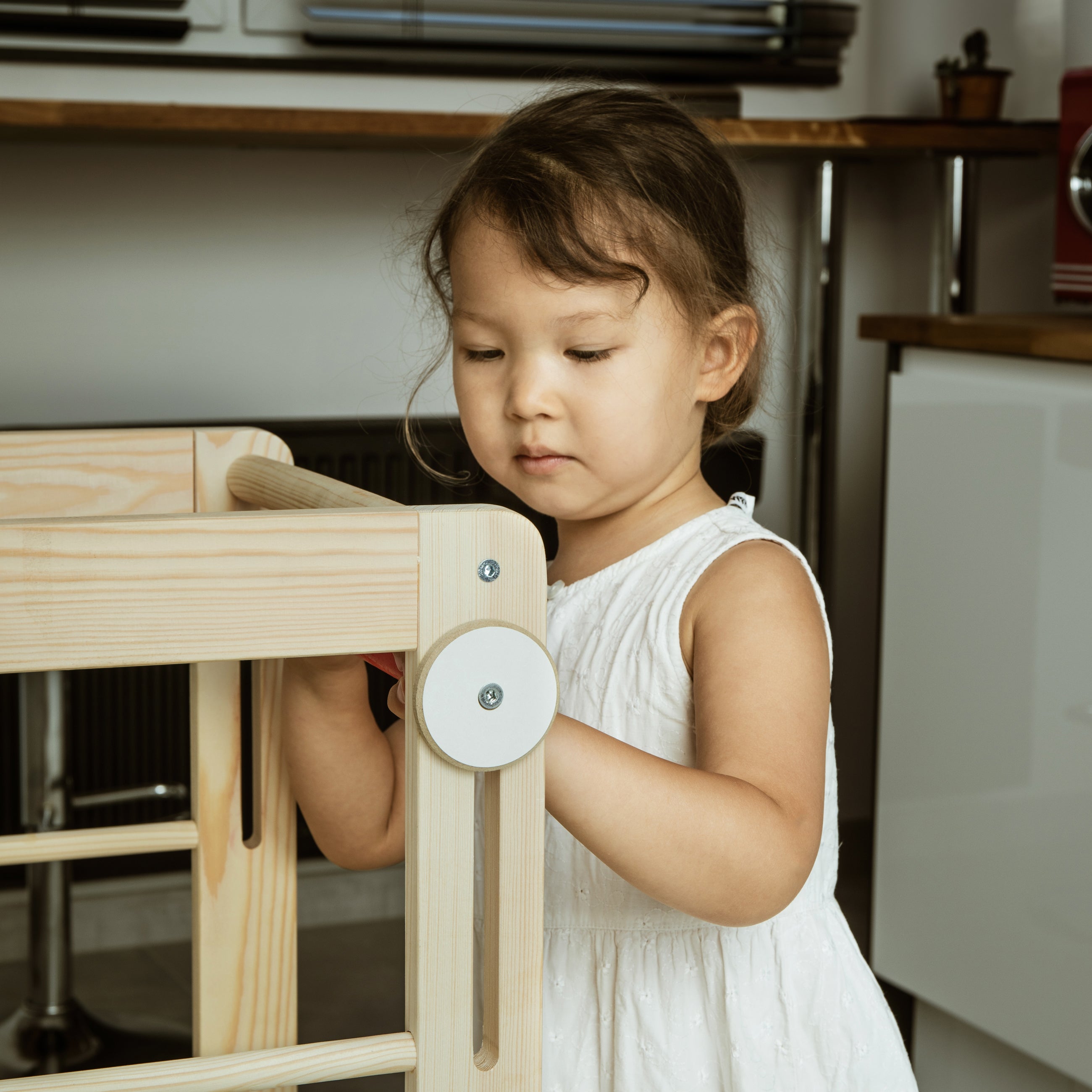 Love For Sleep baby Kitchen Helper Montessori Learning Tower – Adjustable Wooden Toddler Kitchen Step Stool | Natural ONE