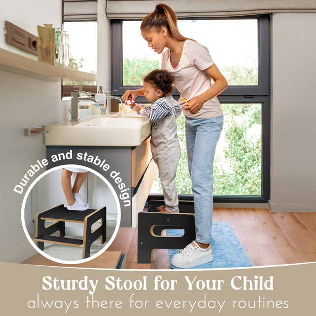 2-in-1 Montessori Learning Tower with Extra Step Stool