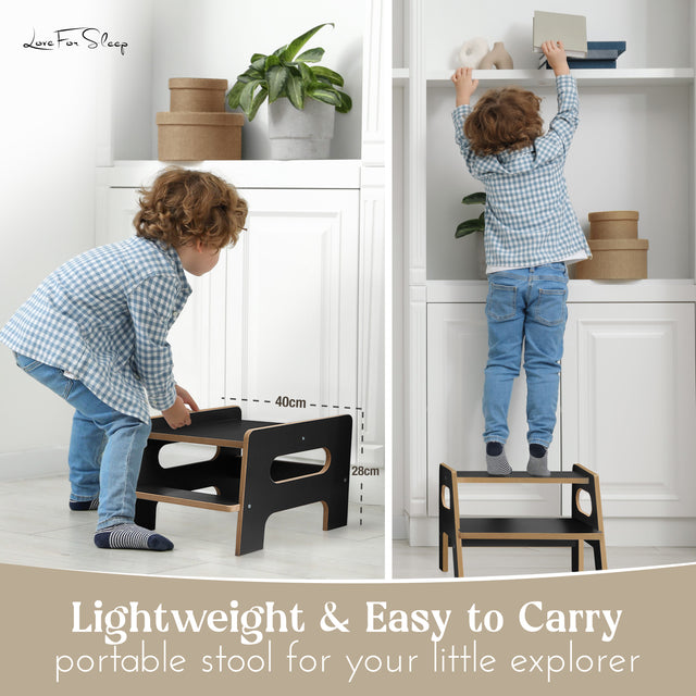 2-in-1 Montessori Learning Tower with Extra Step Stool