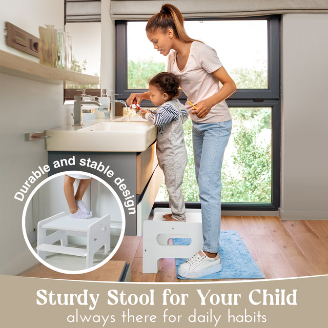 2-in-1 Montessori Learning Tower with Extra Step Stool