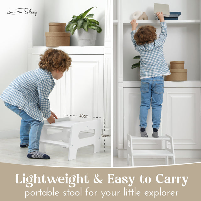 2-in-1 Montessori Learning Tower with Extra Step Stool