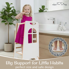 Montessori Learning Tower – Wooden Kitchen Helper with 3 Adjustable Heights