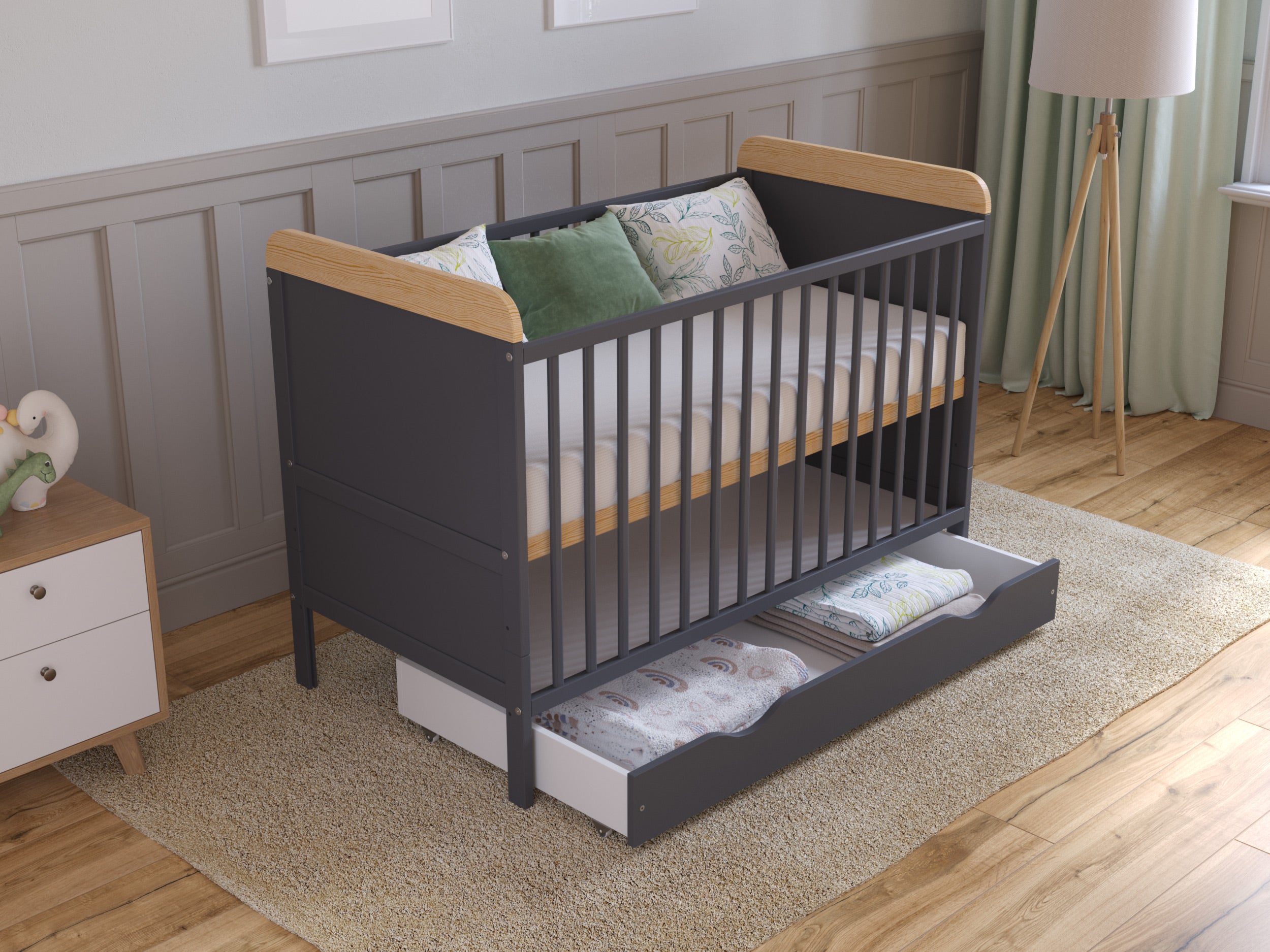 Love For Sleep baby Cot Bed LEVI Cot Bed 120x60cm with Drawer