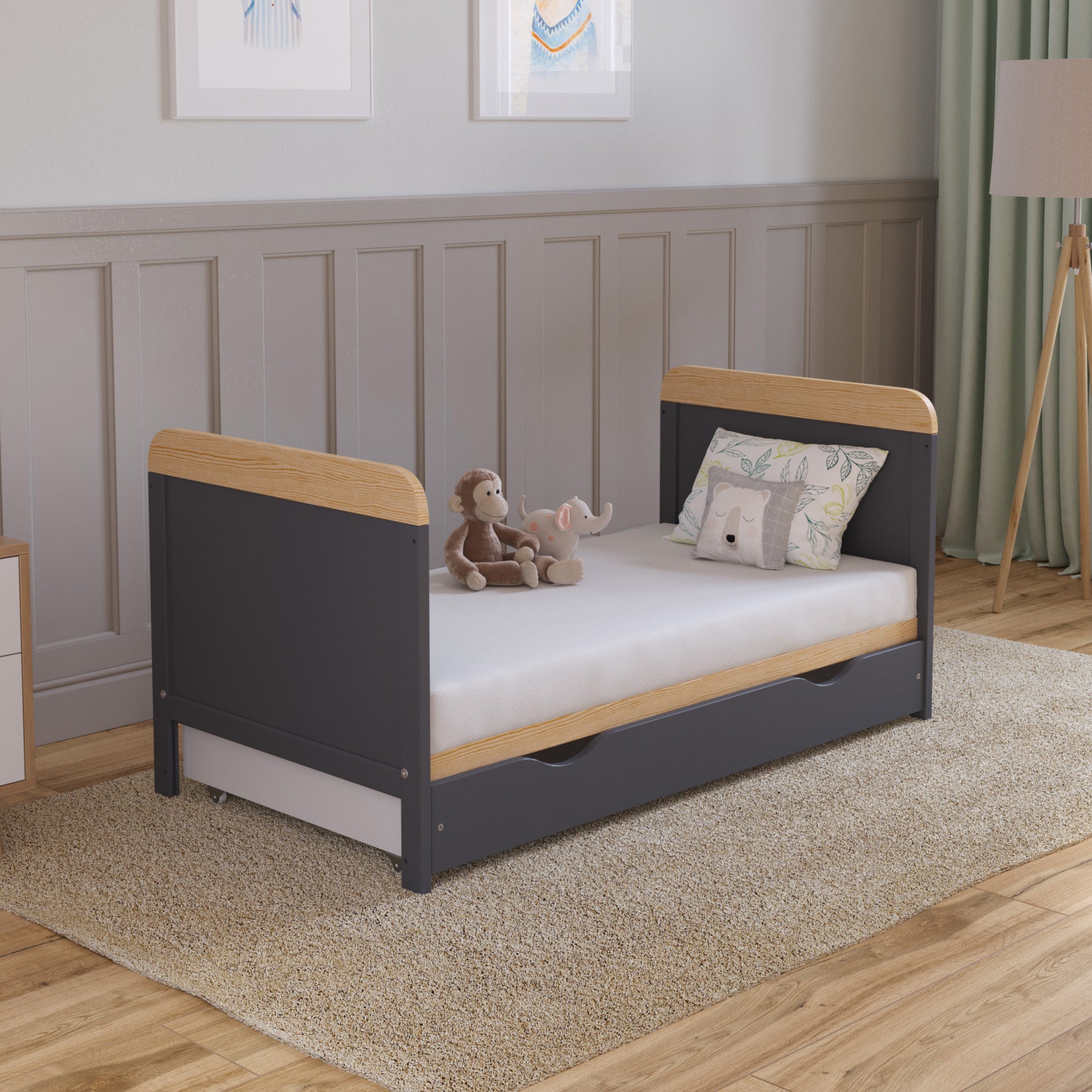 LEVI Cot Bed 120x60cm with Drawer
